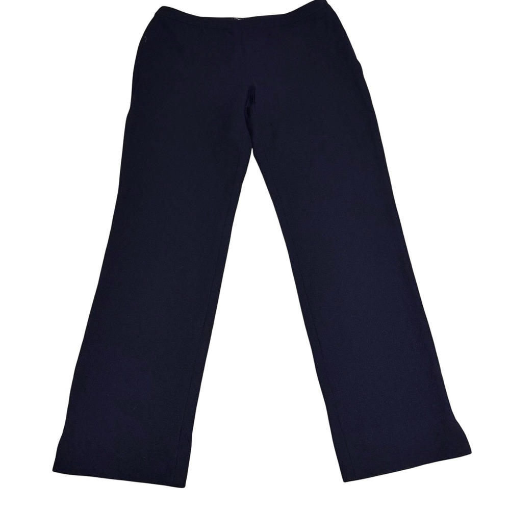 Lafayette 148 New York Bleecker Navy 100% Wool Trousers Pants Size 10